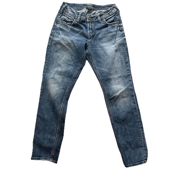 Silver Jeans Denim - Silver Sam Jeans Women's W25 x L25 Distressed Skinny Leg